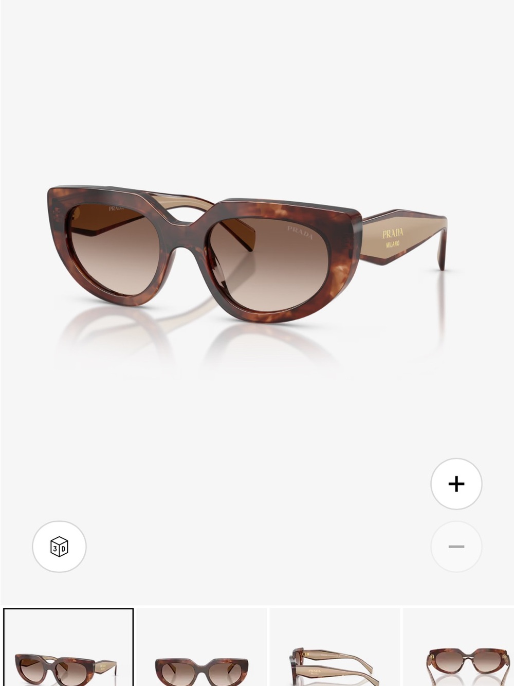 Prada Women’s Tortoiseshell Cat-Eye Sunglasses - Brown & Gold